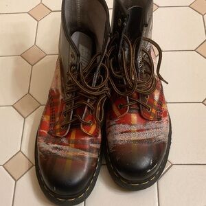 Doc Martens Plaid Lace-Up Boots